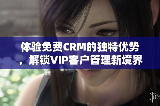 体验免费CRM的独特优势，解锁VIP客户管理新境界