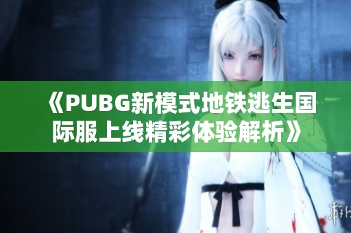 《PUBG新模式地铁逃生国际服上线精彩体验解析》