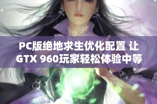 PC版绝地求生优化配置 让GTX 960玩家轻松体验中等画质