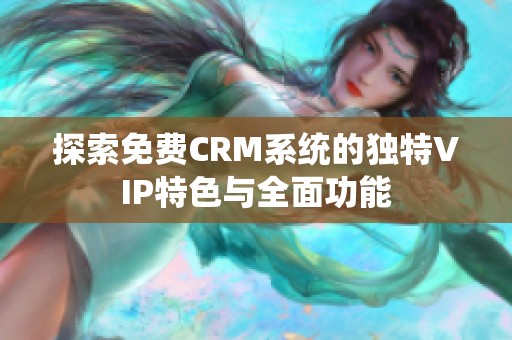 探索免费CRM系统的独特VIP特色与全面功能