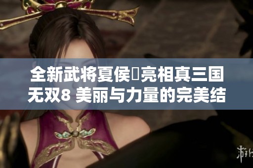 全新武将夏侯姫亮相真三国无双8 美丽与力量的完美结合