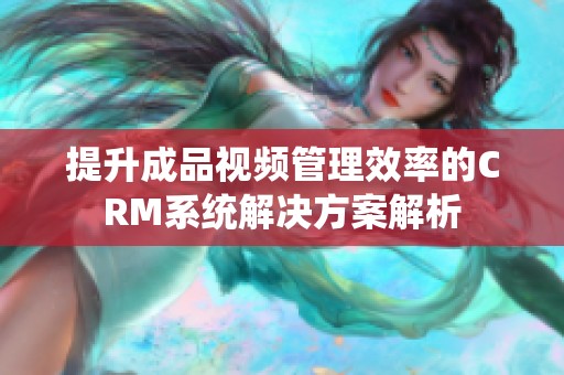 提升成品视频管理效率的CRM系统解决方案解析