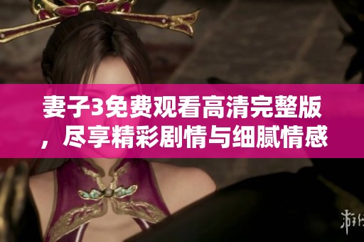 妻子3免费观看高清完整版，尽享精彩剧情与细腻情感