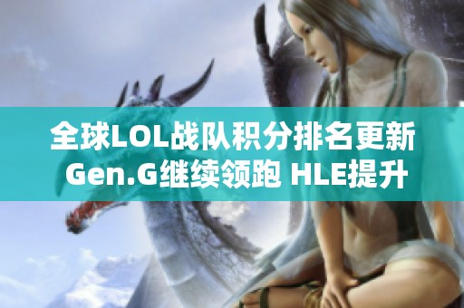 全球LOL战队积分排名更新 Gen.G继续领跑 HLE提升明显