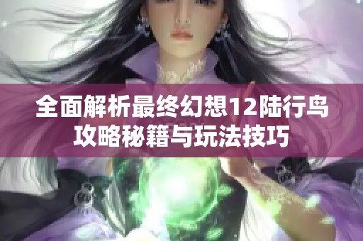 全面解析最终幻想12陆行鸟攻略秘籍与玩法技巧