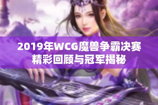 2019年WCG魔兽争霸决赛精彩回顾与冠军揭秘