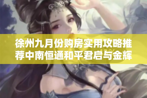 徐州九月份购房实用攻略推荐中南恒通和平君启与金辉信步兰庭新房源