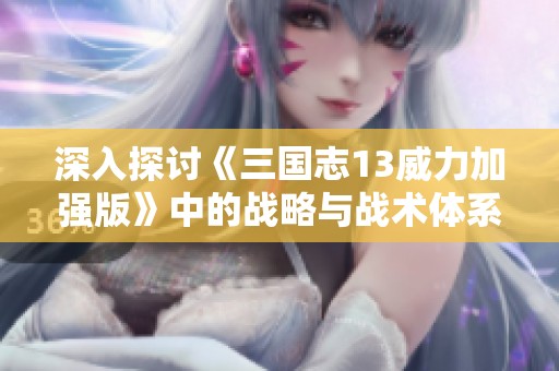 深入探讨《三国志13威力加强版》中的战略与战术体系