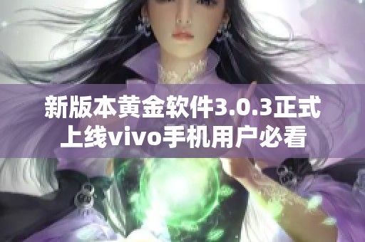 新版本黄金软件3.0.3正式上线vivo手机用户必看