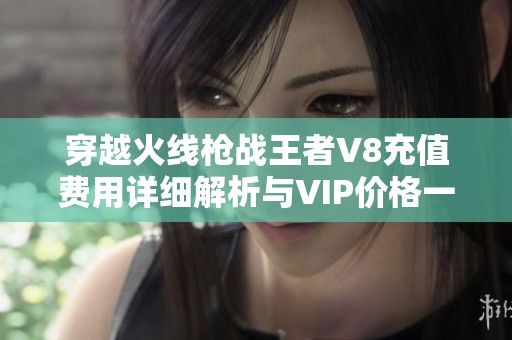 穿越火线枪战王者V8充值费用详细解析与VIP价格一览