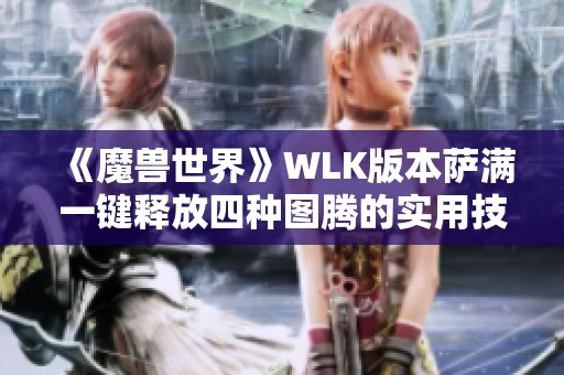 《魔兽世界》WLK版本萨满一键释放四种图腾的实用技巧解析