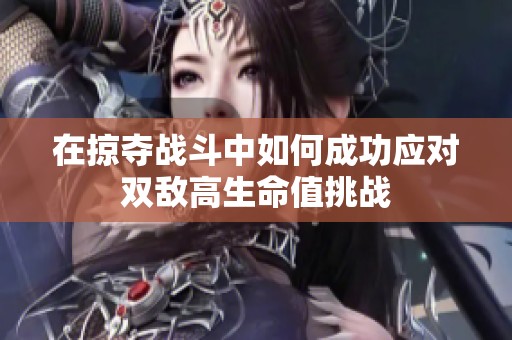 在掠夺战斗中如何成功应对双敌高生命值挑战