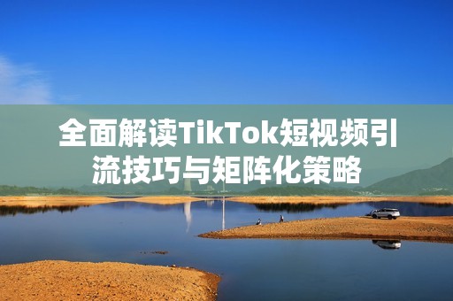 全面解读TikTok短视频引流技巧与矩阵化策略